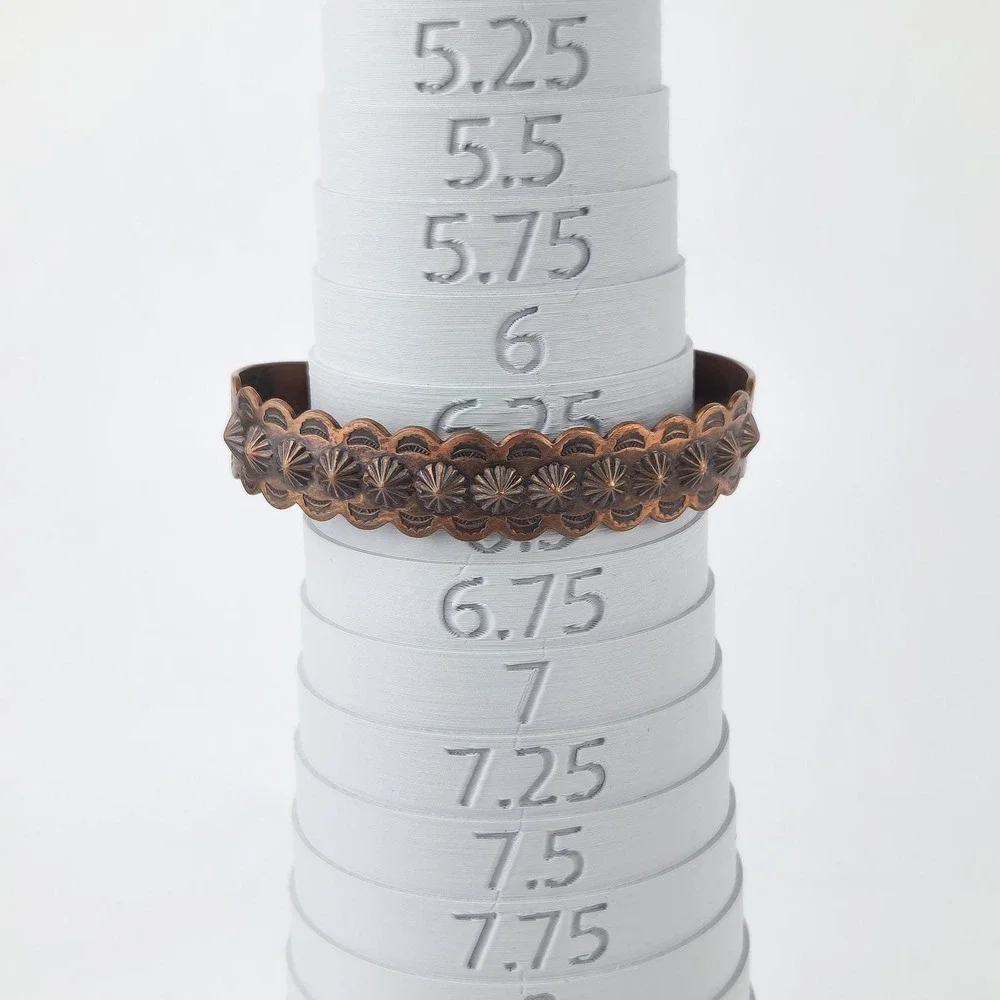 Vintage Copper Bell Copper Cuff Bracelet Southwestern‎ Sunburst Stamped